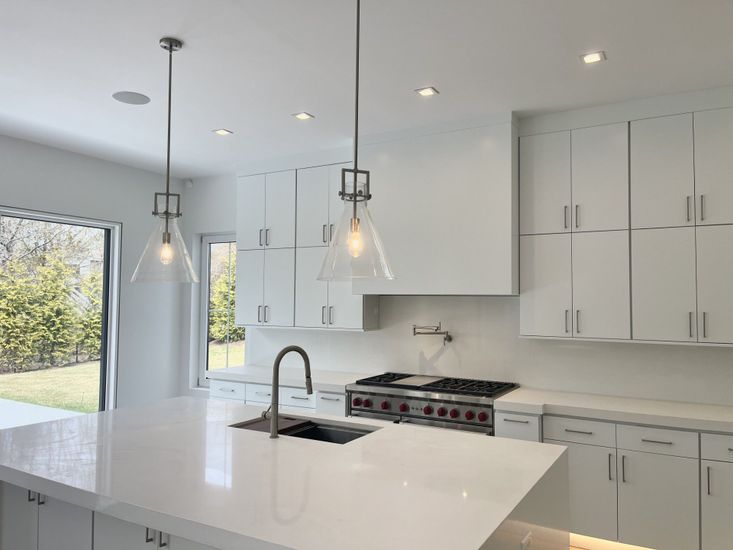 Interior, Kitchen, Pendant Lights, Recessed Lighting, Stainless Steel Appliances
