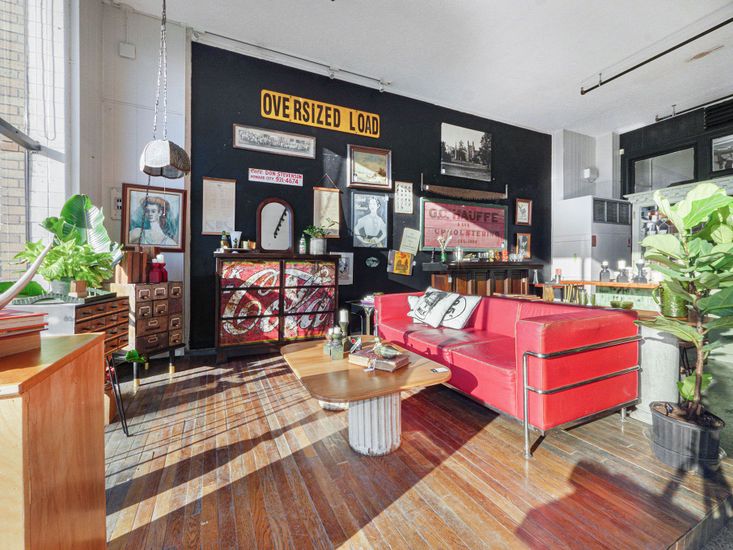 Interior, Living room, Pendant Lights, Wood Texture Flooring