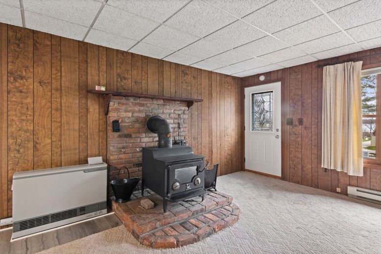 Fireplace, Interior, Stone Walls, Wooden Walls