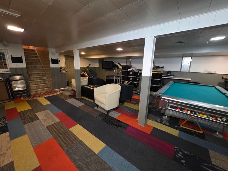 Billiard Table, Game Room, Interior, Recessed Lighting