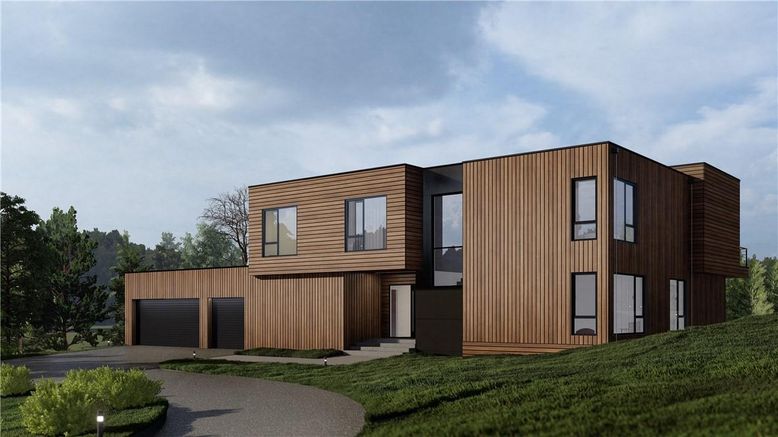Attached, Exterior, Facade, Modern