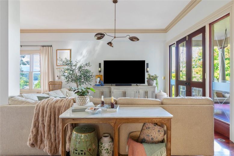 Dining room, Interior, Living room, Pendant Lights, Wood Texture Flooring
