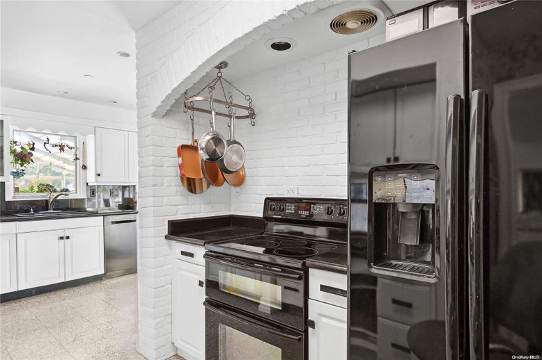 Interior, Kitchen, Recessed Lighting, Stainless Steel Appliances, Stone Walls