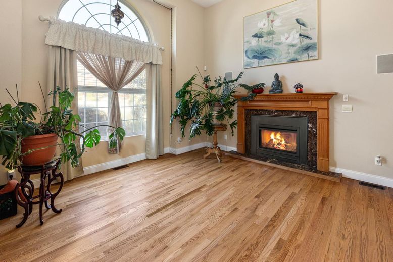 Fireplace, Interior, Wood Texture Flooring