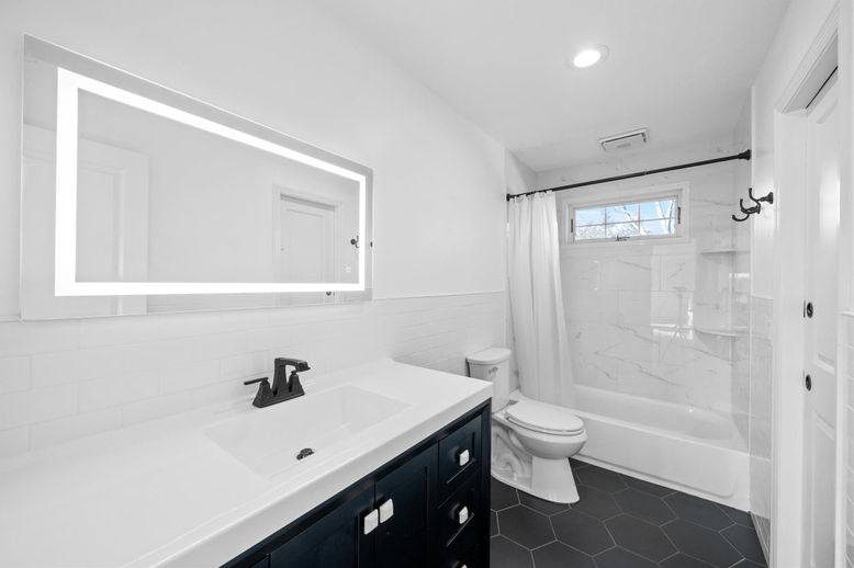 Bathroom, Glass Shower, Interior, Marble Walls, Recessed Lighting
