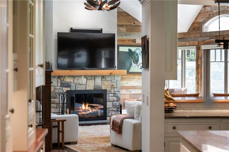 Fireplace, Interior, Wooden Walls