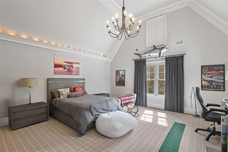 Bedroom, Chandelier, Interior