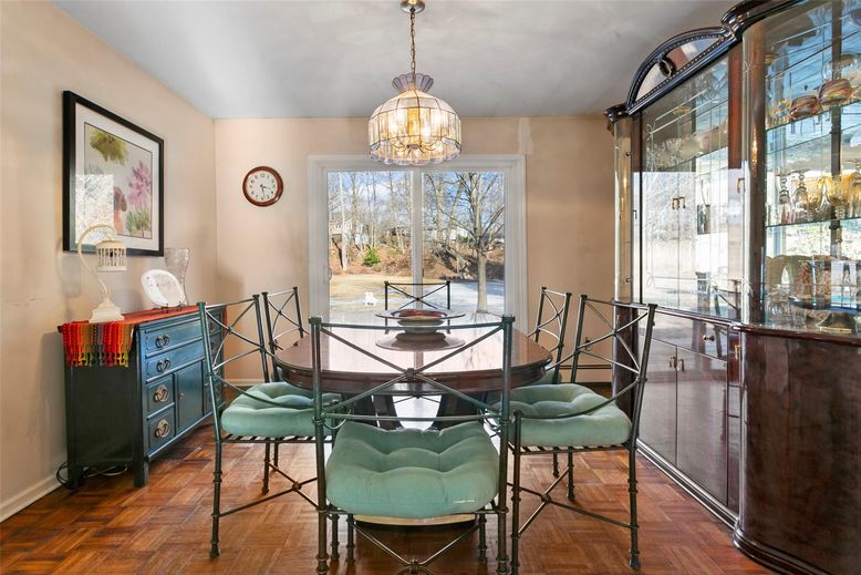 Chandelier, Dining room, Interior, Wood Texture Flooring