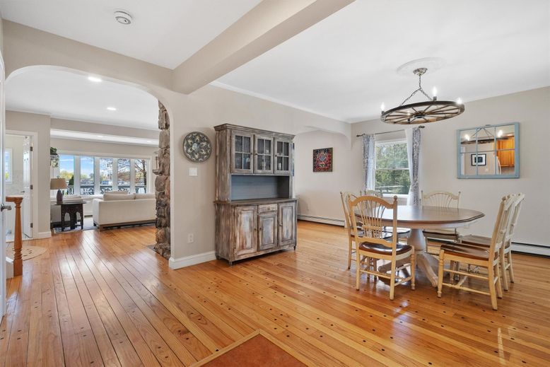 Chandelier, Dining room, Interior, Living room, Recessed Lighting, Wood Texture Flooring