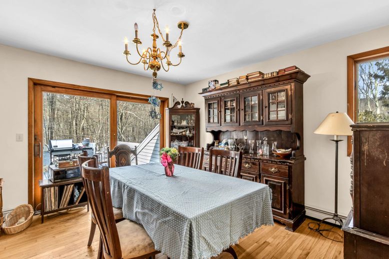 Chandelier, Dining room, Interior, Wood Texture Flooring