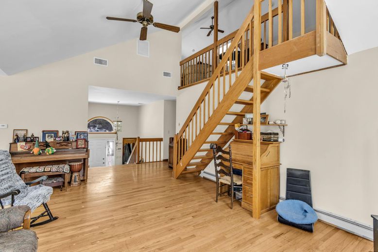 Home Office, Interior, Piano, Wood Texture Flooring