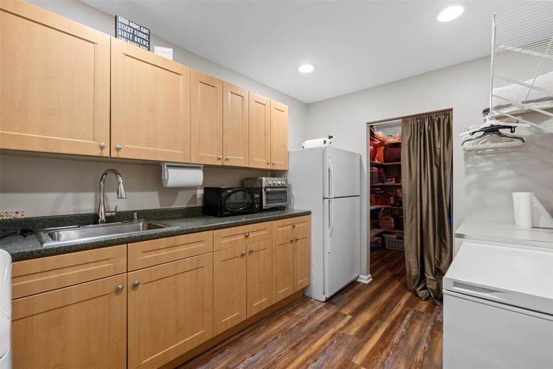 Interior, Kitchen, Recessed Lighting, Wood Texture Flooring