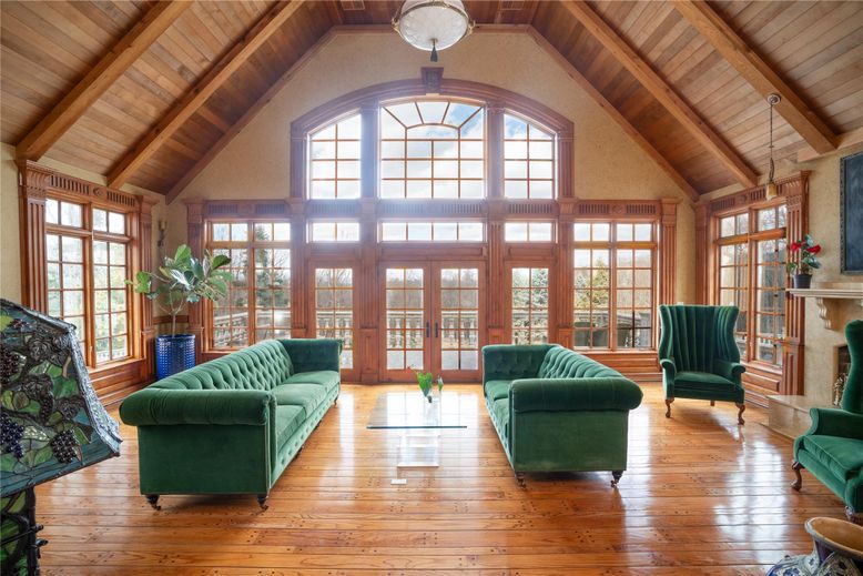 Fireplace, Interior, Living room, Pendant Lights, Wooden Beams, Wooden Ceilings, Wood Texture Flooring