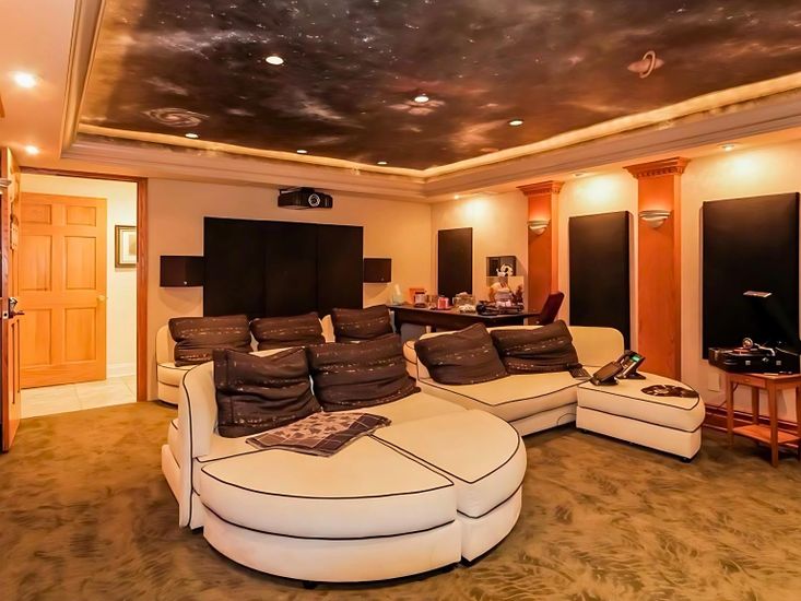 Interior, Living room, Recessed Lighting, Theatre Room