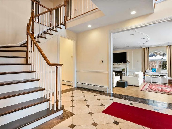 Fireplace, Interior, Recessed Lighting, Wood Texture Flooring