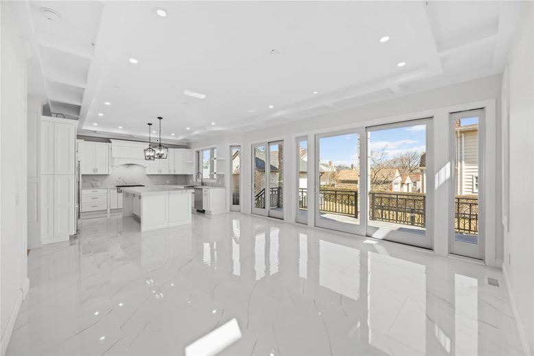 Chandelier, Interior, Kitchen, Marble, Pendant Lights, Recessed Lighting