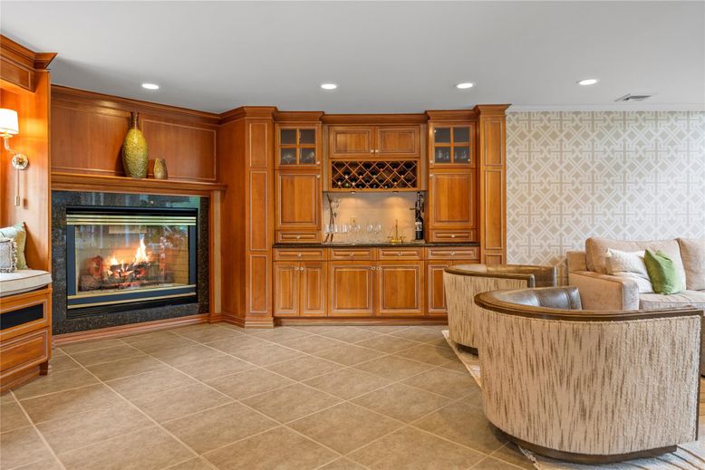 Fireplace, Interior, Recessed Lighting, Wooden Walls