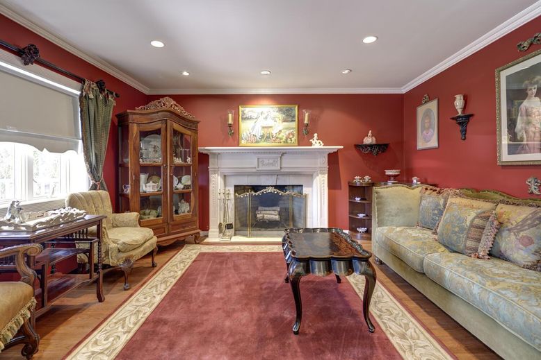 Fireplace, Interior, Recessed Lighting, Wood Texture Flooring