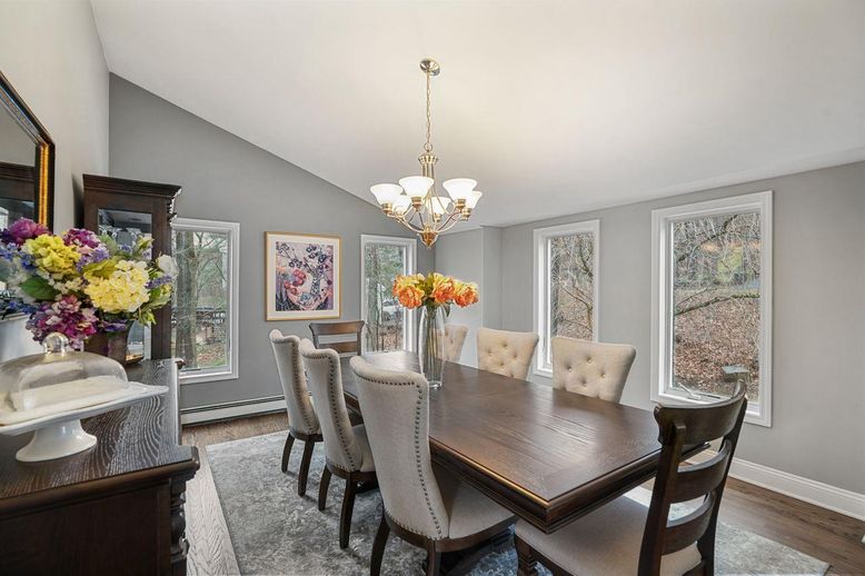 Chandelier, Dining room, Interior, Wood Texture Flooring
