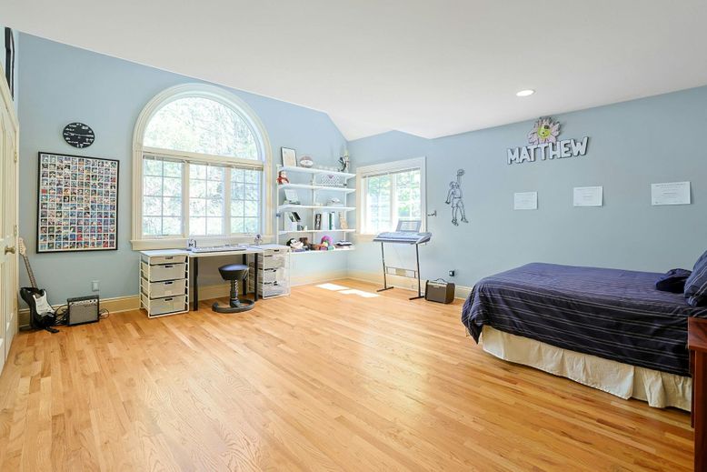 Bedroom, Home Office, Interior, Recessed Lighting, Wood Texture Flooring