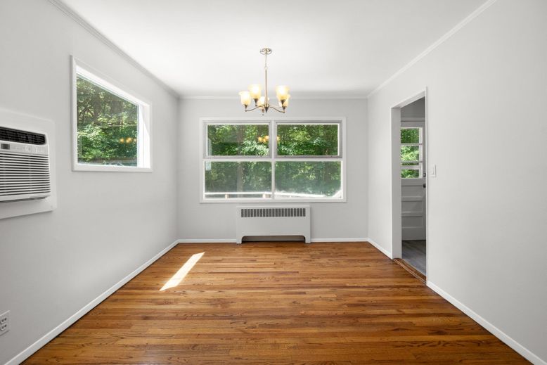 Chandelier, Empty room, Interior, Wood Texture Flooring
