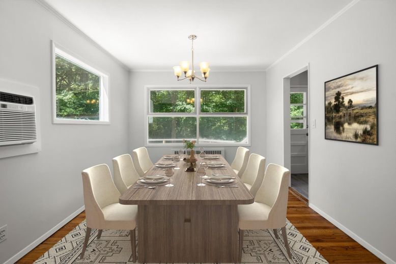 Chandelier, Dining room, Interior, Wood Texture Flooring