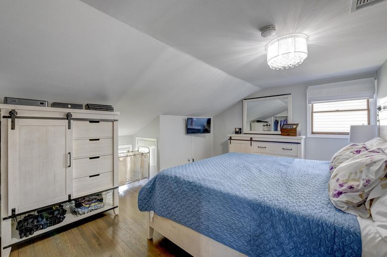 Bedroom, Chandelier, Interior, Wood Texture Flooring