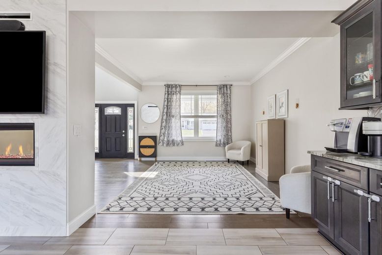 Fireplace, Interior, Wood Texture Flooring