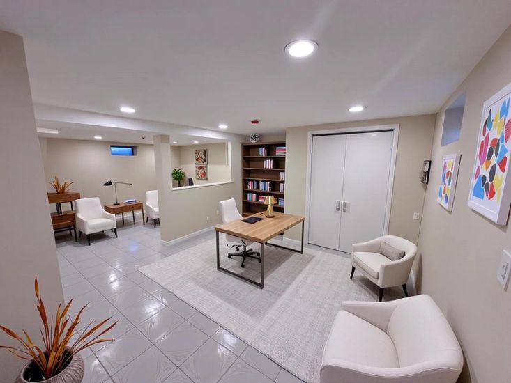 Home Office, Interior, Recessed Lighting
