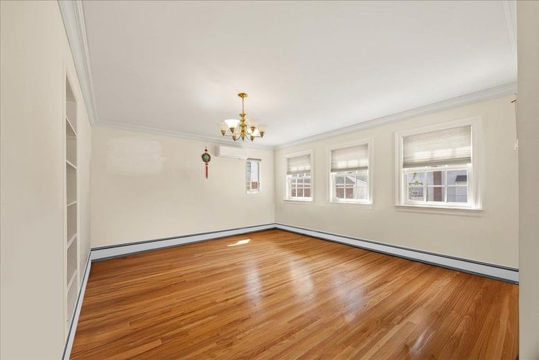 Chandelier, Empty room, Interior, Wood Texture Flooring