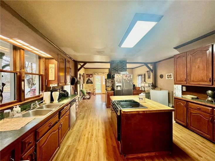 Interior, Kitchen, Wood Texture Flooring