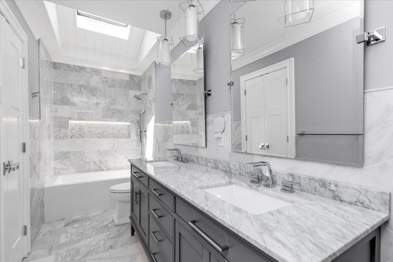 Bathroom, Dual Sink Vanities, Interior, Marble, Marble Walls
