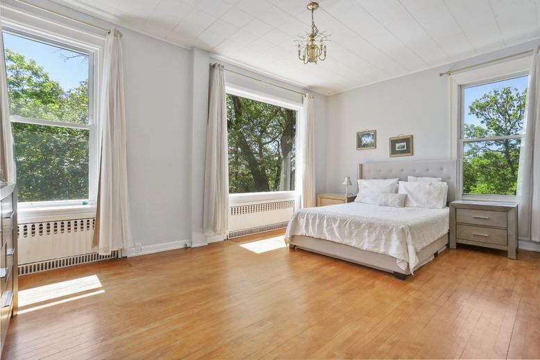 Bedroom, Interior, Pendant Lights, Wood Texture Flooring
