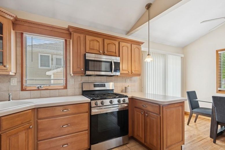 Interior, Kitchen, Pendant Lights, Stainless Steel Appliances, Tile Countertops