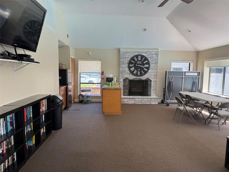 Dining room, Fireplace, Interior, Stone Walls