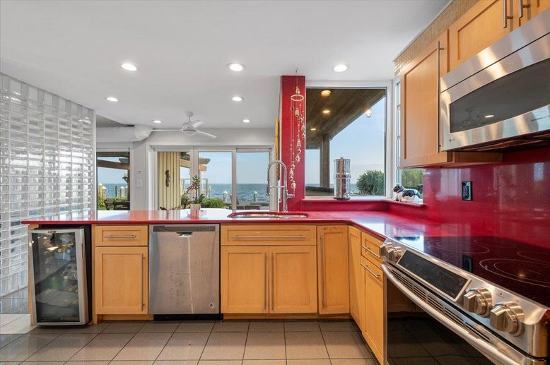 Interior, Kitchen, Recessed Lighting, Stainless Steel Appliances, Water