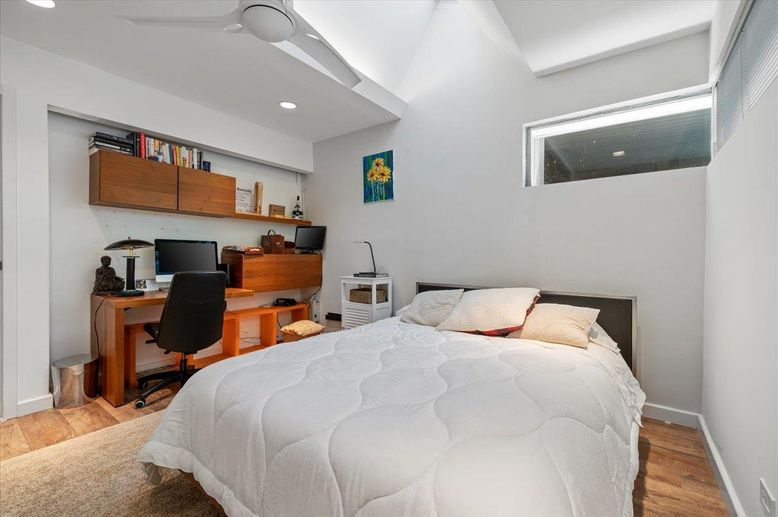 Bedroom, Home Office, Interior, Recessed Lighting, Wood Texture Flooring