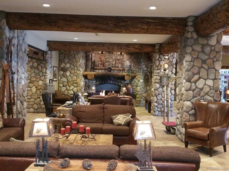 Interior, Living room, Recessed Lighting, Stone Walls