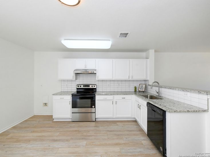 Interior, Kitchen, Stainless Steel Appliances, Wood Texture Flooring