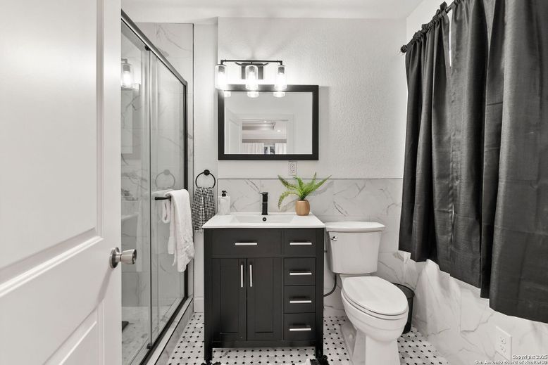 Bathroom, Glass Shower, Interior, Marble Walls