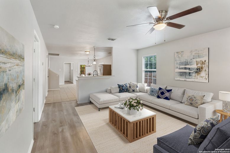 Interior, Living room, Pendant Lights, Wood Texture Flooring