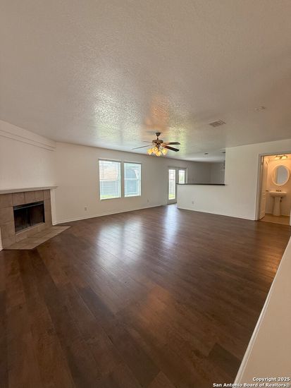 Empty room, Fireplace, Interior, Wood Texture Flooring