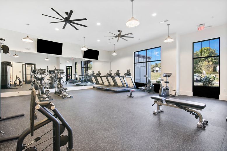 Fitness Equipment, Gym, Interior, Pendant Lights, Recessed Lighting