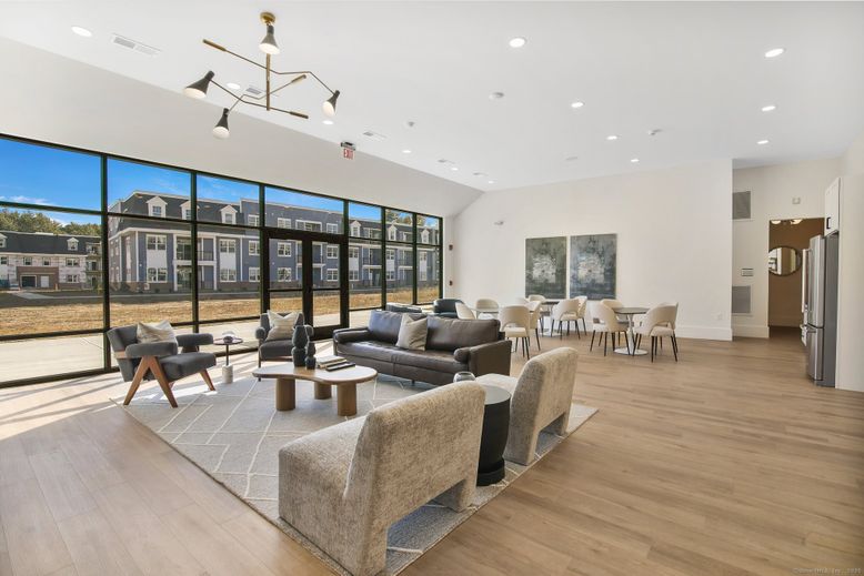 Dining room, Interior, Living room, Pendant Lights, Recessed Lighting, Wood Texture Flooring