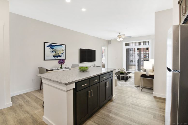 Interior, Kitchen, Recessed Lighting, Wood Texture Flooring