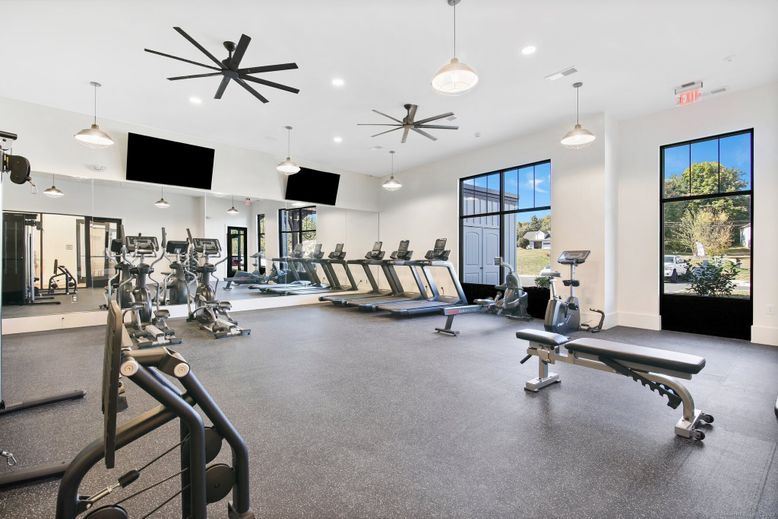 Fitness Equipment, Gym, Interior, Pendant Lights, Recessed Lighting