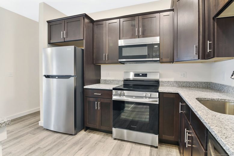 Interior, Kitchen, Stainless Steel Appliances, Wood Texture Flooring