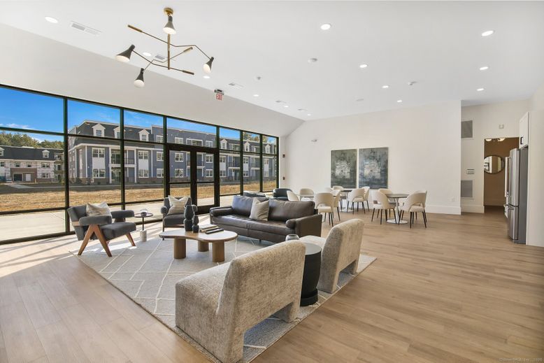 Dining room, Interior, Living room, Pendant Lights, Recessed Lighting, Wood Texture Flooring