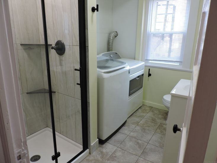Bathroom, Glass Shower, Interior, Washer