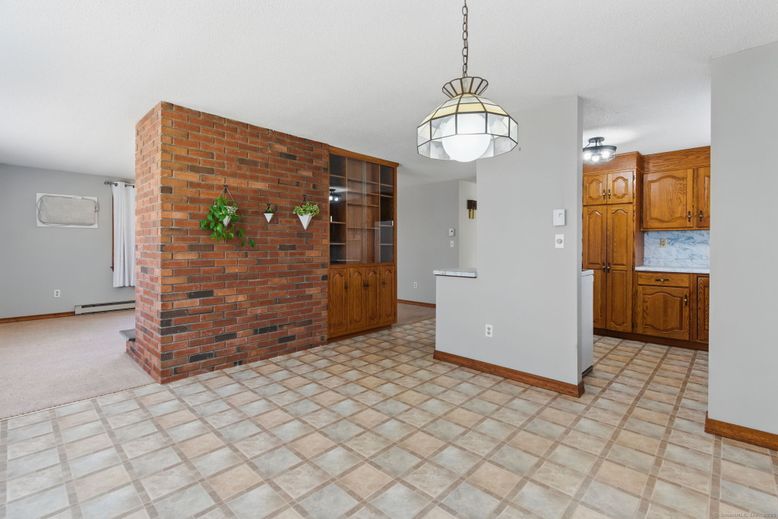Interior, Kitchen, Pendant Lights, Stone Walls